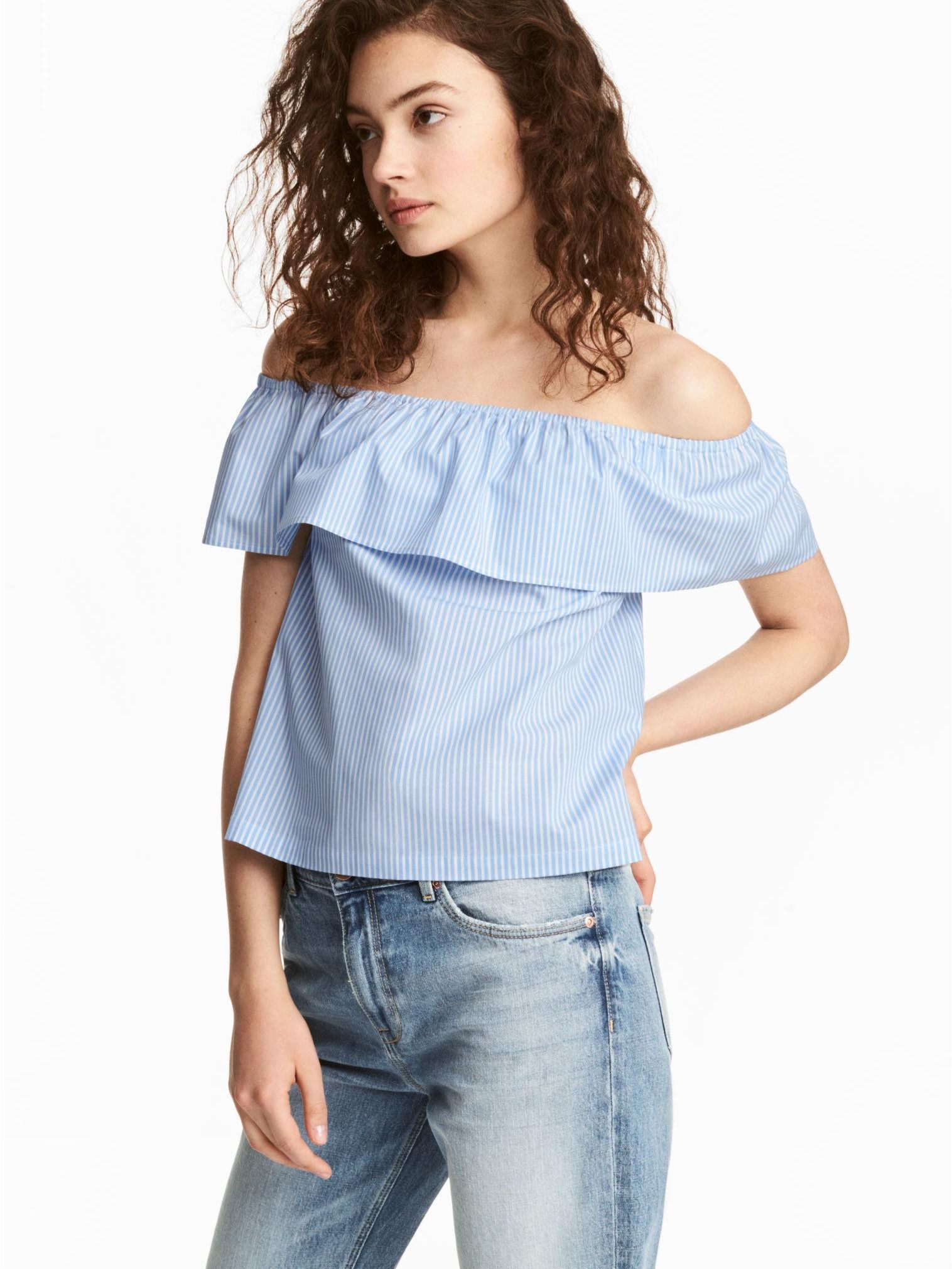 

Топ H&M 4785925-ACSF 46 Белый с синим