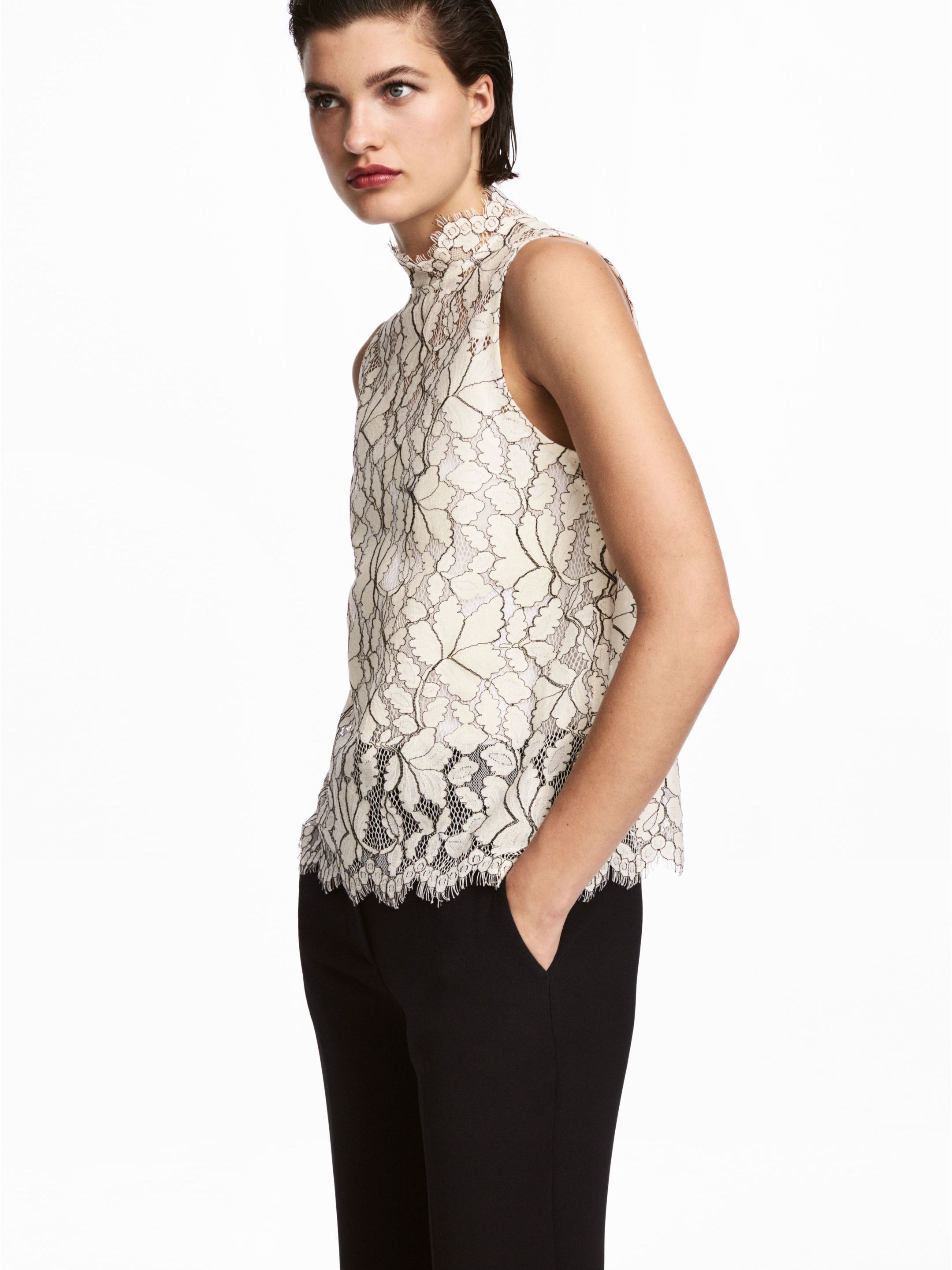 

Блузка H&M 5337986-AAOL 44 Белая с черным