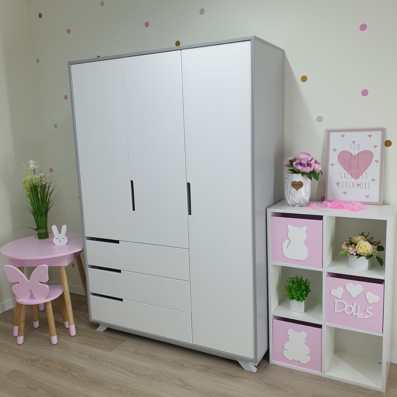 

Шкаф детский Scandic Kid Цвет белый с серым
