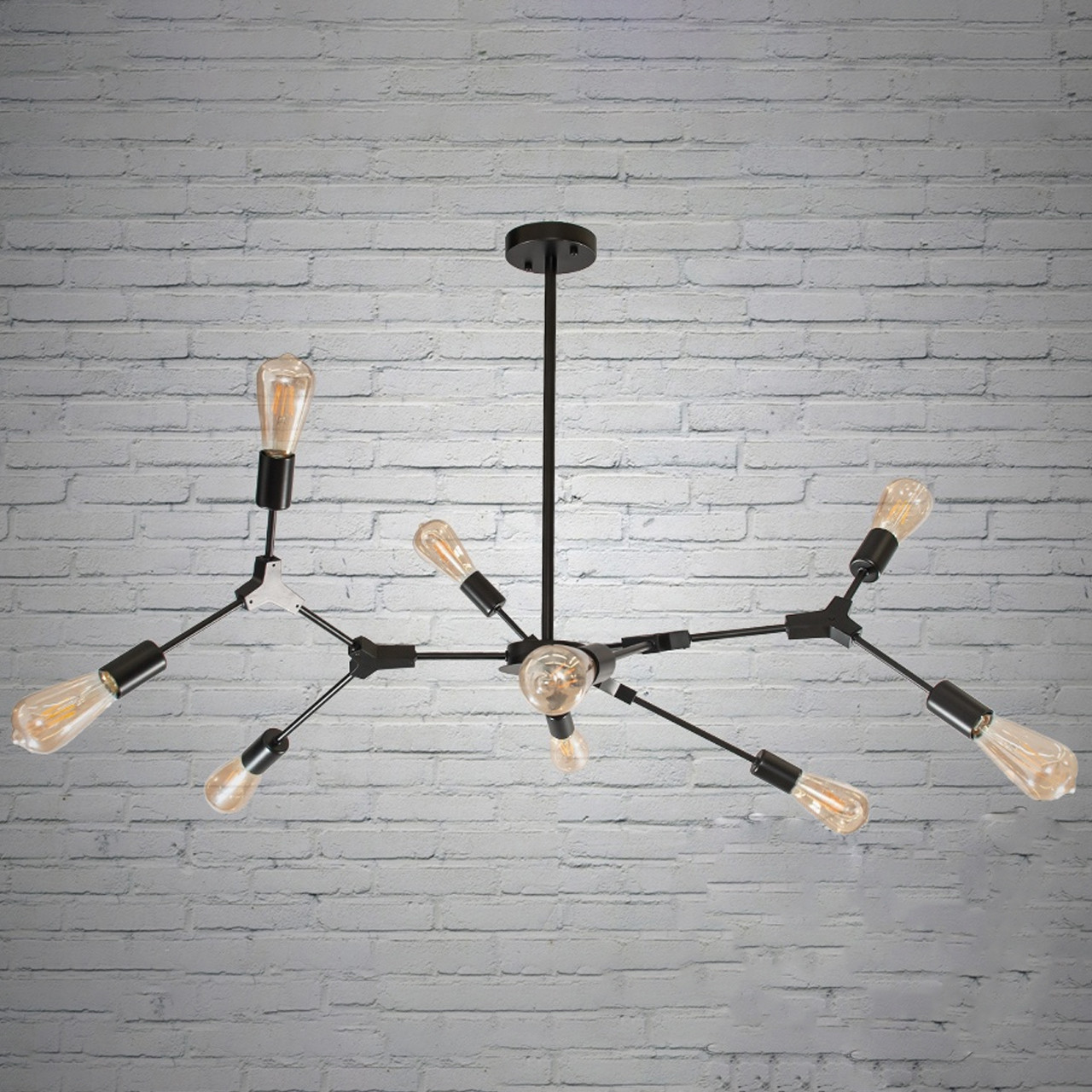 

Черная люстра "молекула" стиле лофт на 9 ламп без плафонов 115*75 см. СветМира Loft D-92971/9G