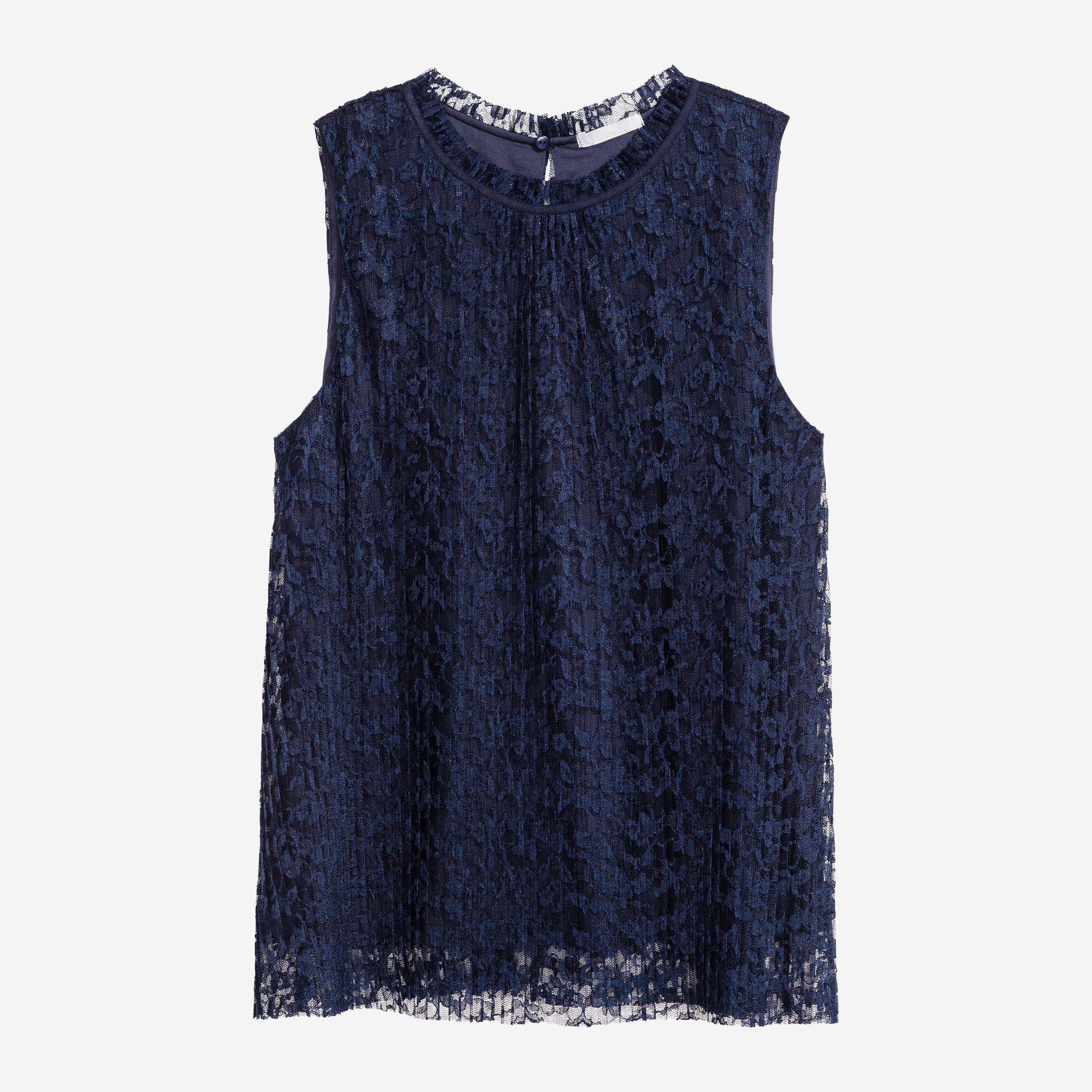 

Блузка H&M 5231516-AAQJ XL Темно-синяя