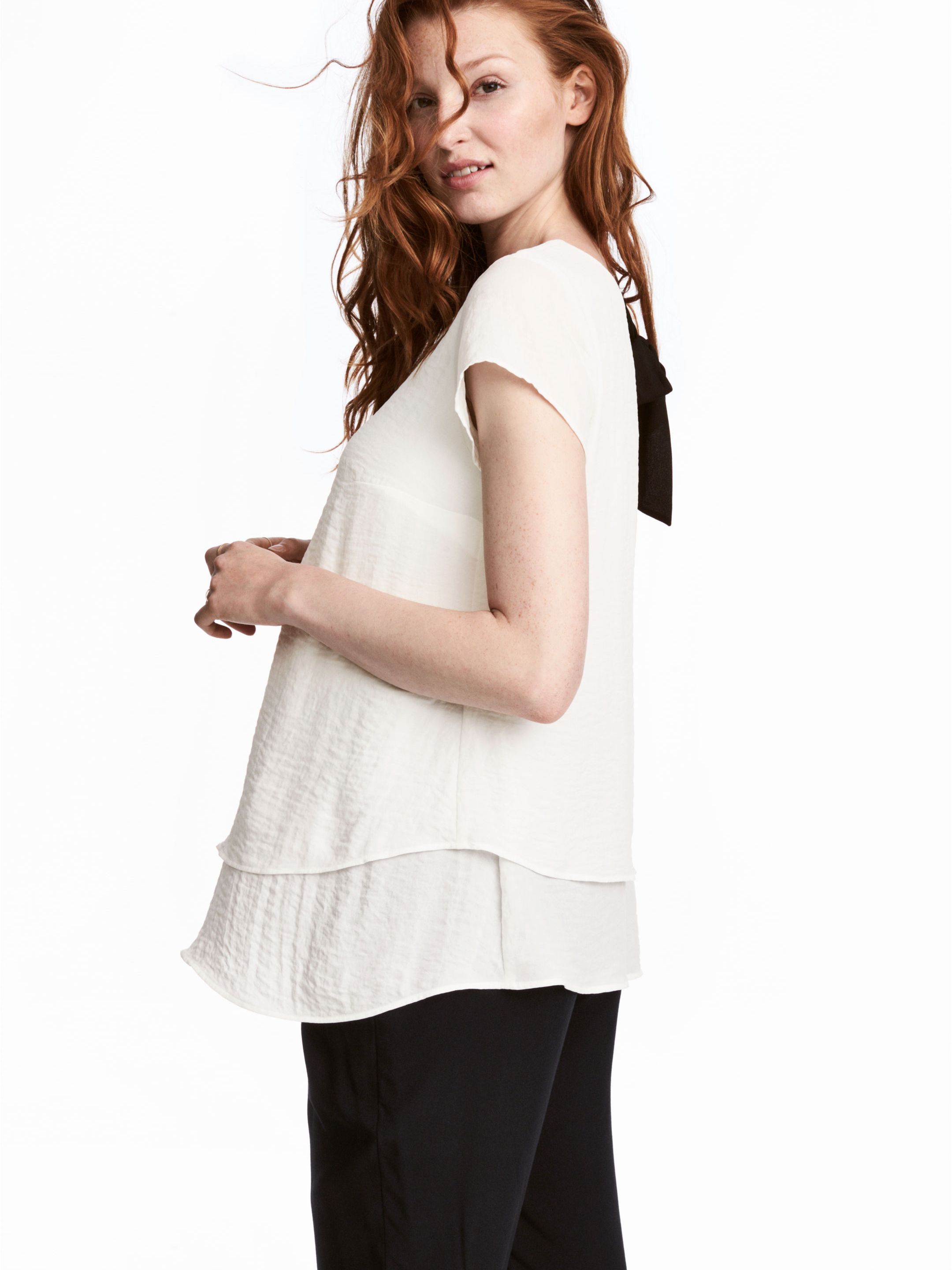 

Блузка для беременных H&M 4429656-ABBE M Белая с черным