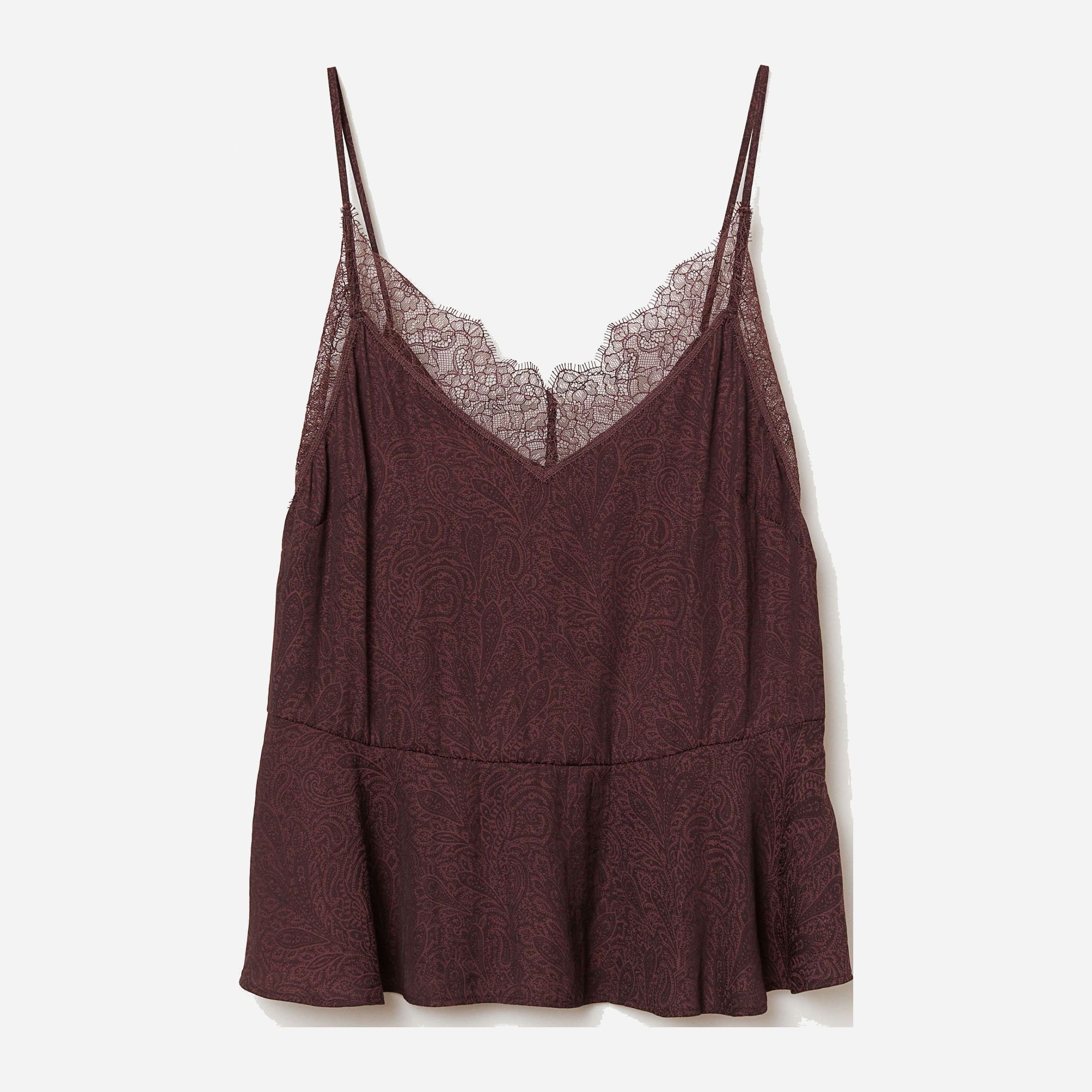 

Топ H&M 6802208-ACAR 48 Бордовый с черным