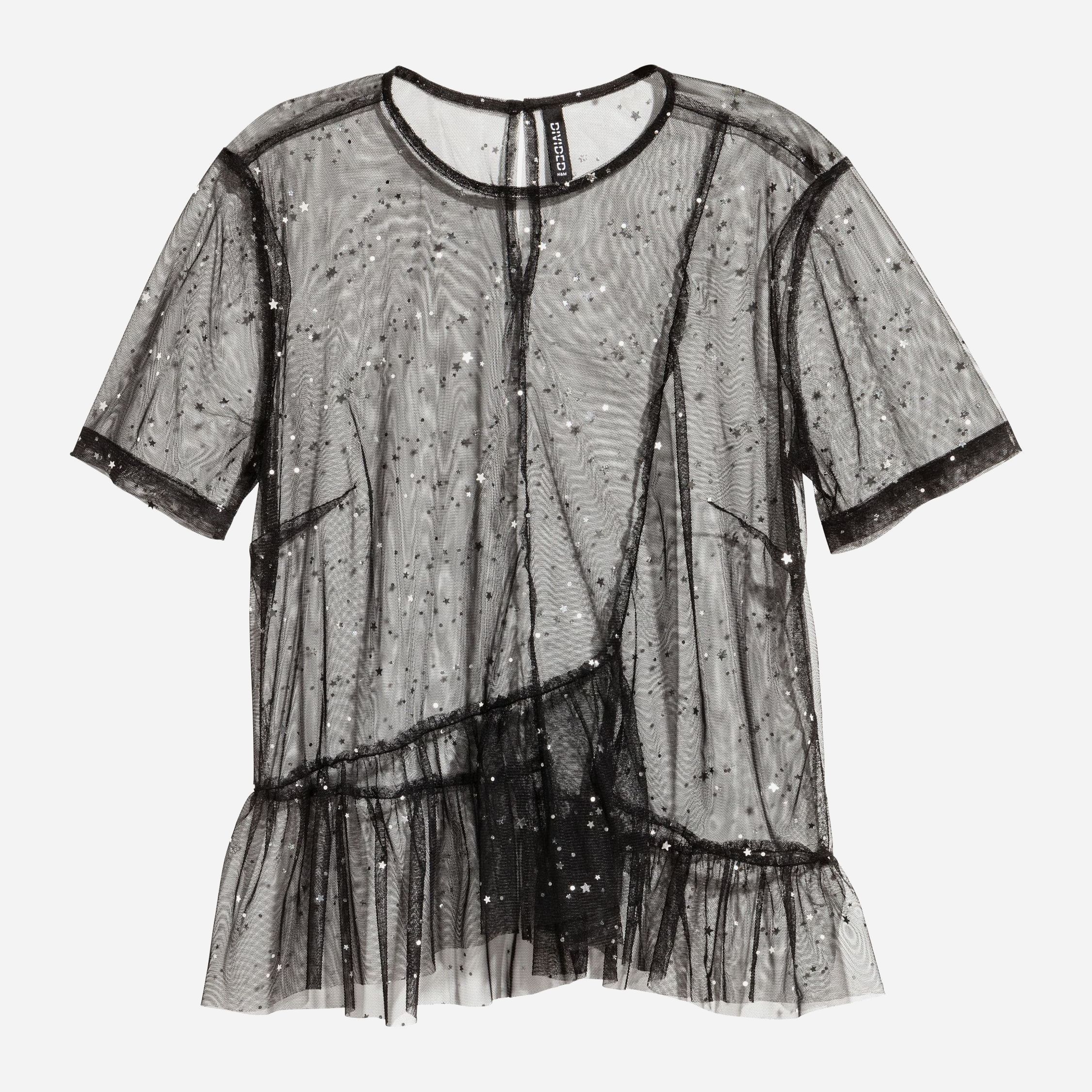 

Блузка H&M 5745866-AAOA 38 Черная с серебристым