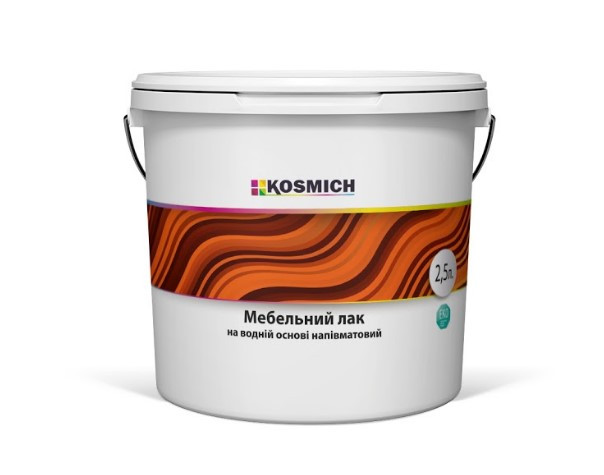 

Мебельный лак на водной основе полуматовый KOSMICH (2,3 л)