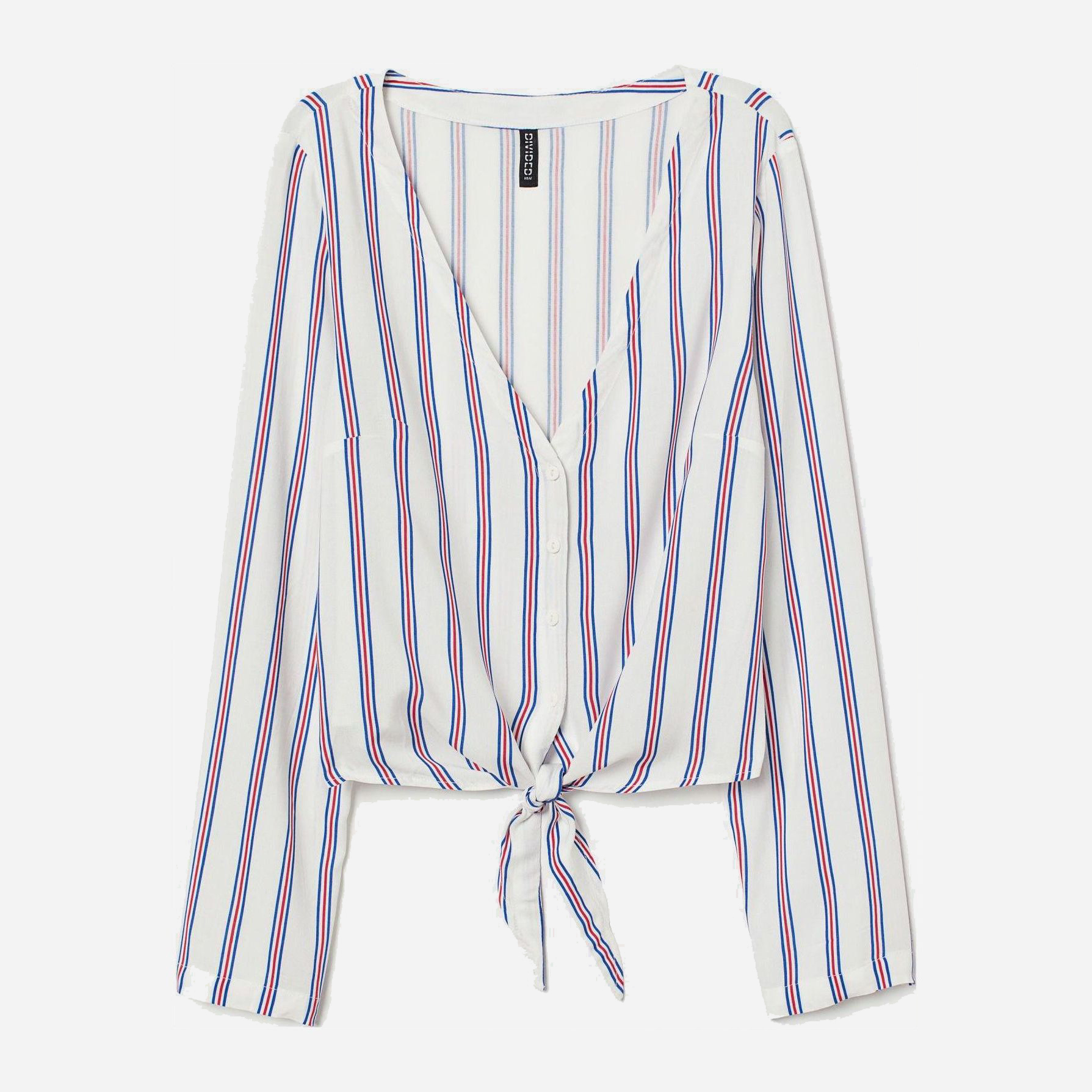 

Блузка H&M 6958579-ADUG 40 Белая с синим и красным
