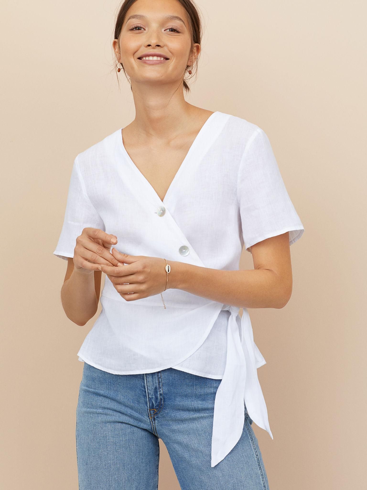 

Блузка H&M 7844600-ACTS 40 Белая