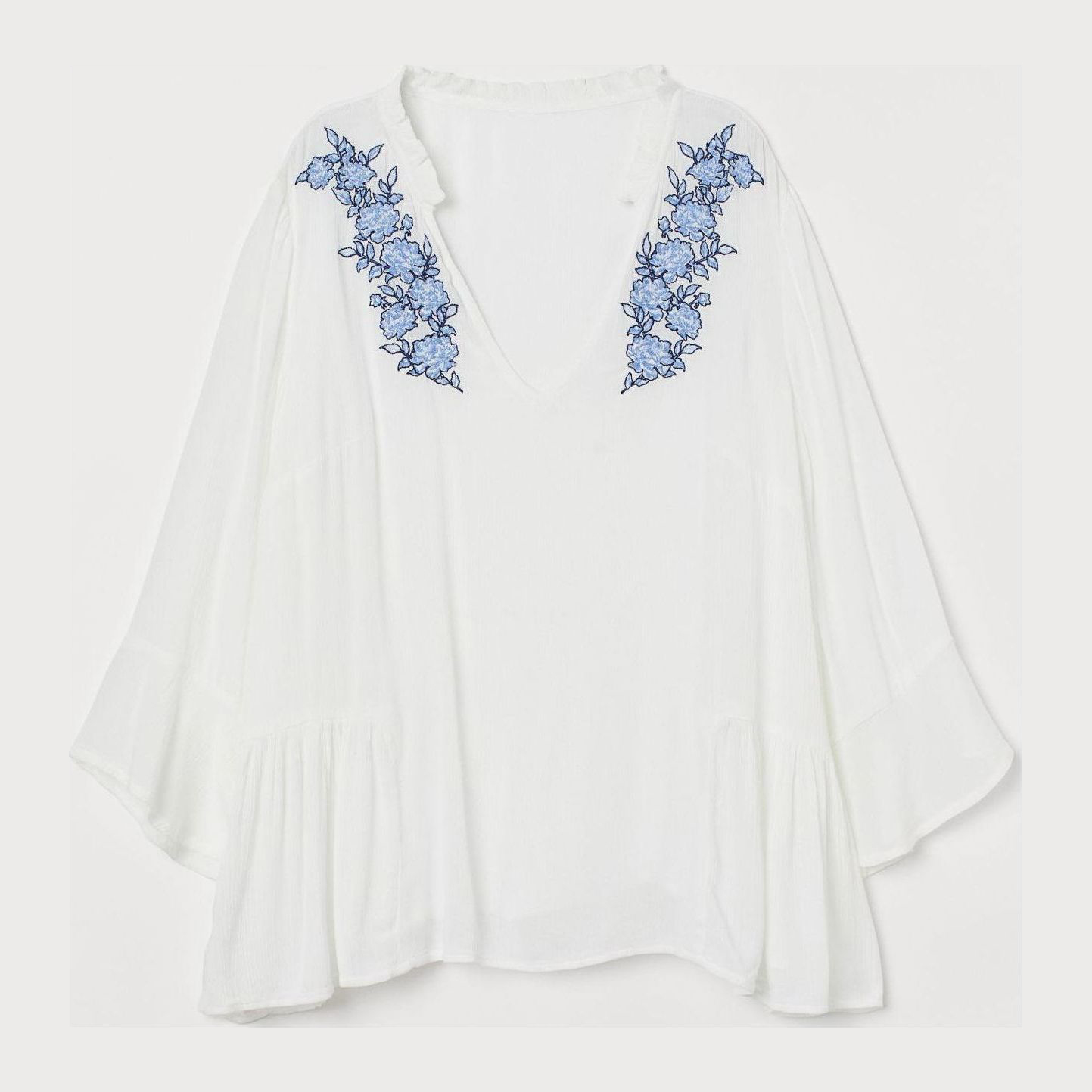

Блузка H&M 6178109-ACBI 58 Белая с голубым