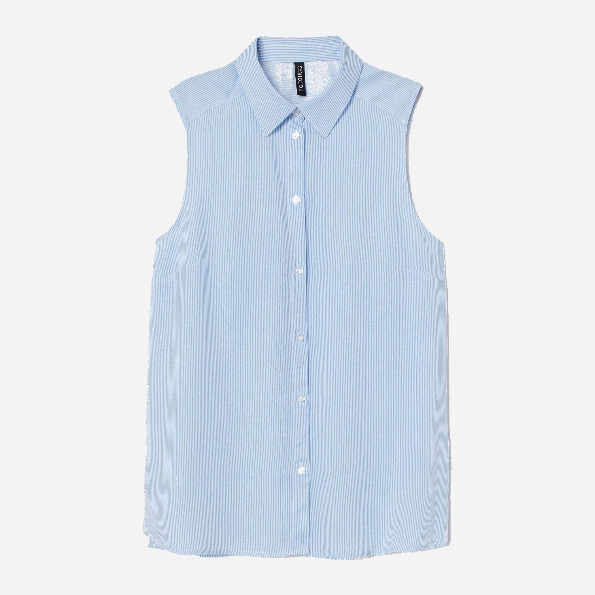 

Блузка H&M 6965940-AAJE 34 Светло-синяя с белым