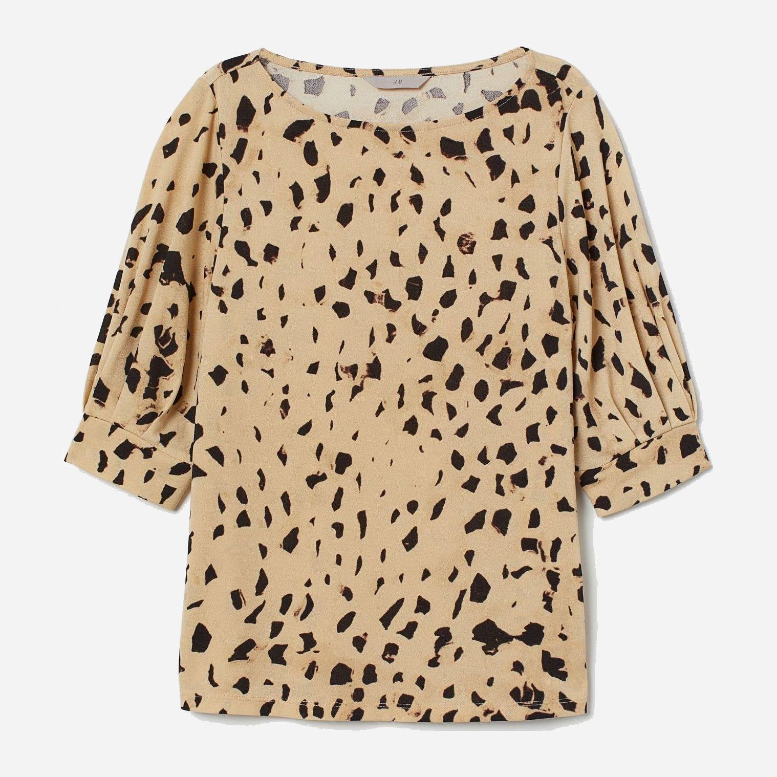 

Блузка H&M 6640741-ABFP XS Бежевая с черным