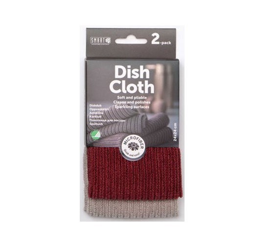 

Тряпочки Smart Microfiber для кухни 2шт. 24см*24см Бордовый и светло Серый