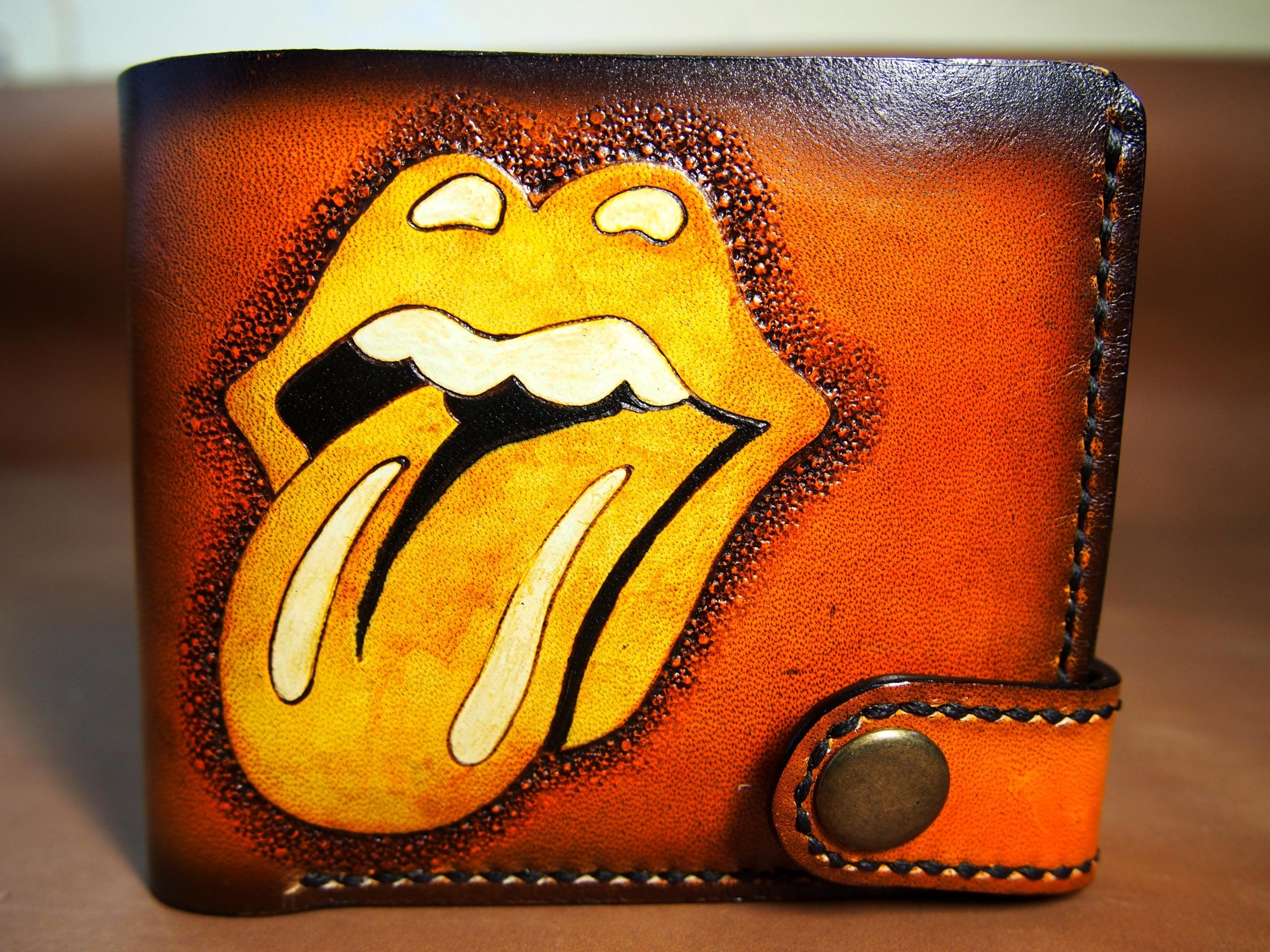 

Кожаный кошелек Rock and roll 11 x 9.5 x 2 см рыжий
