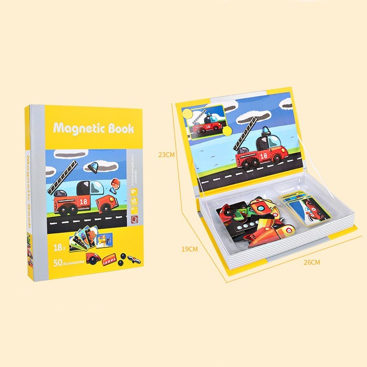 

Магнитная книга Bellami Toys 18 транспортных средств 18 карт 50 деталей (T204)