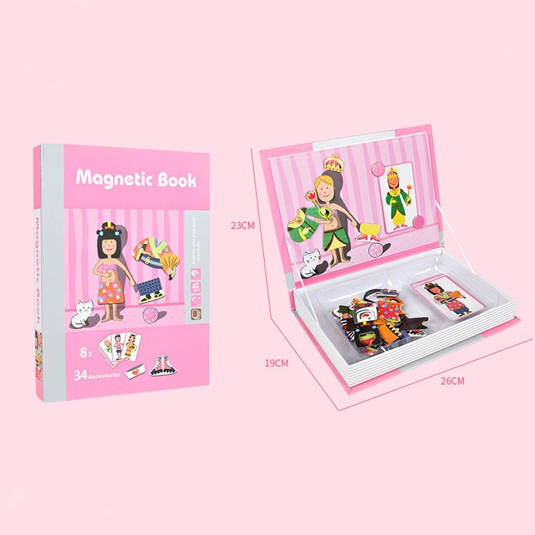 

Магнитная книга для девочек Bellami Toys 8 карт 34 аксессуара (T201)