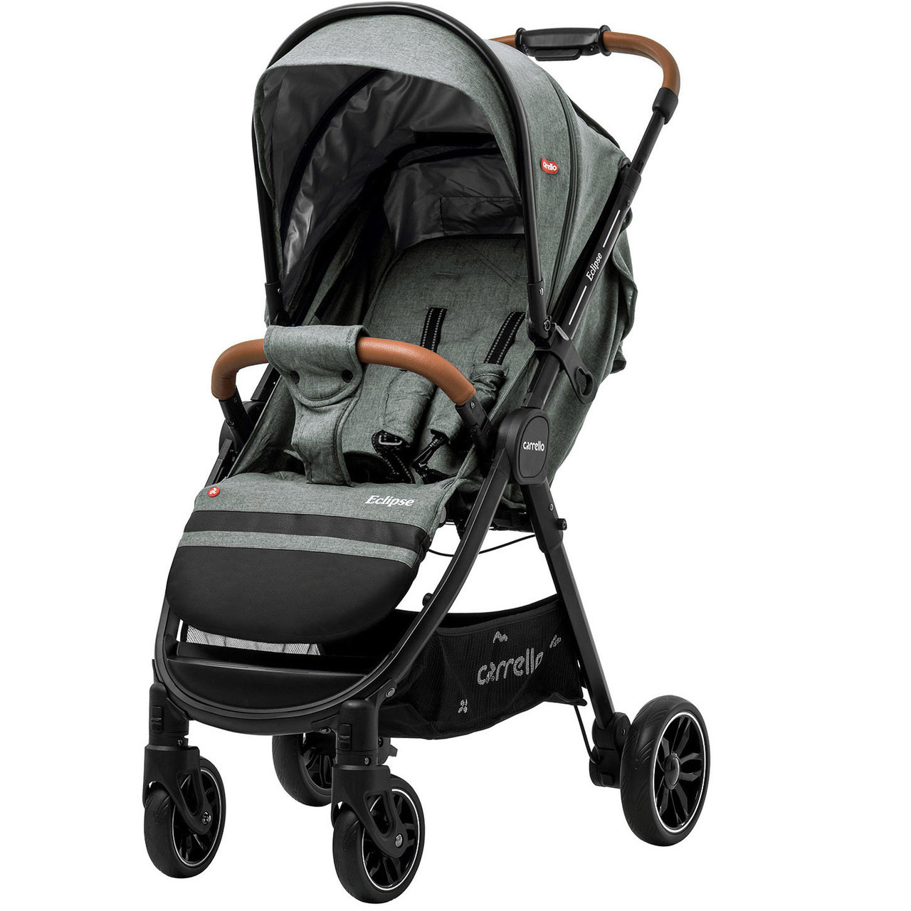 

Коляска прогулочная с амортизацией на всех колесах CARRELLO Eclipse CRL-12001/1 Stone Green в льне +дождевик