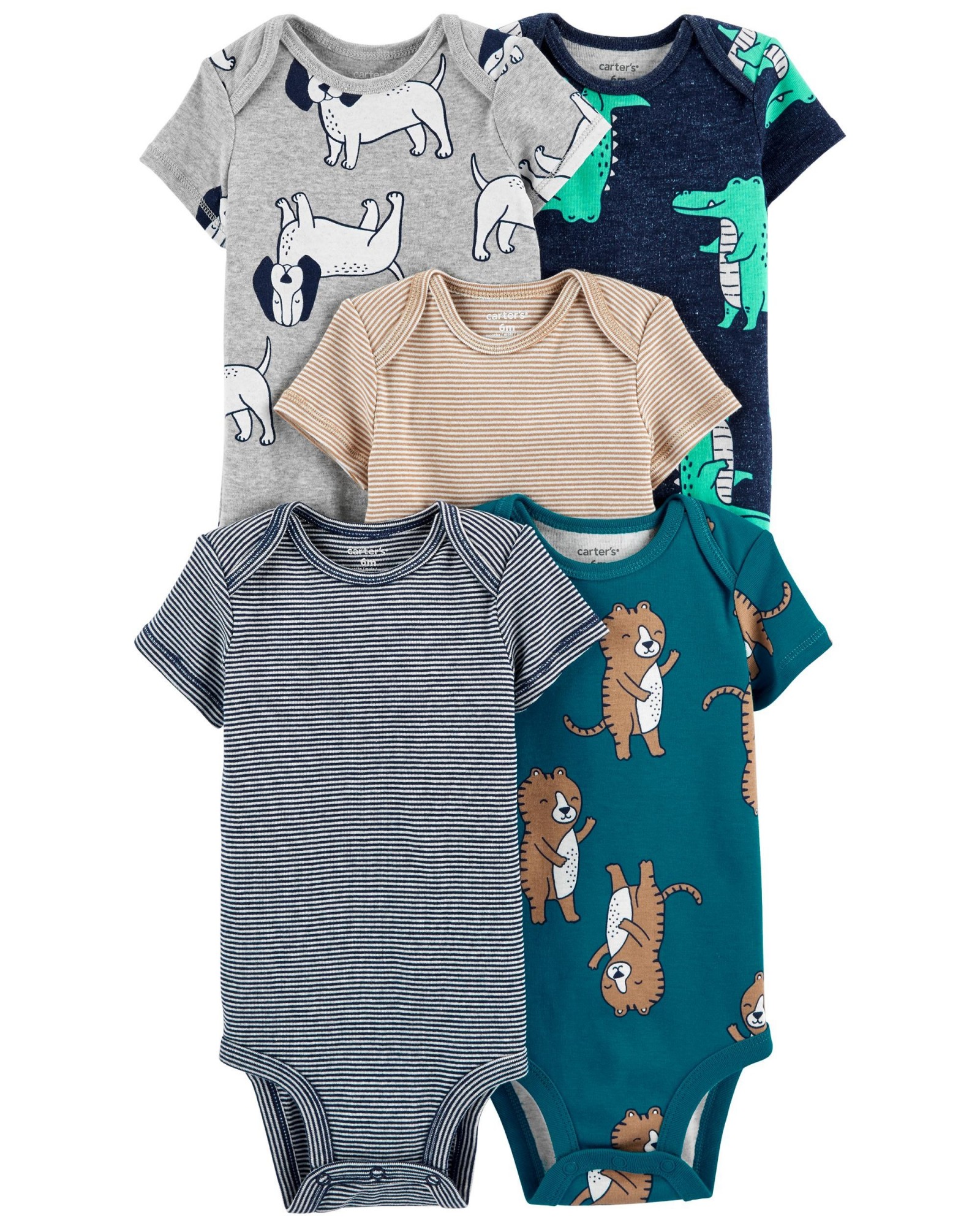 

Набір боді з коротким рукавом Сarters для хлопчиків Тварини 12 м (72-76 см) 5 шт