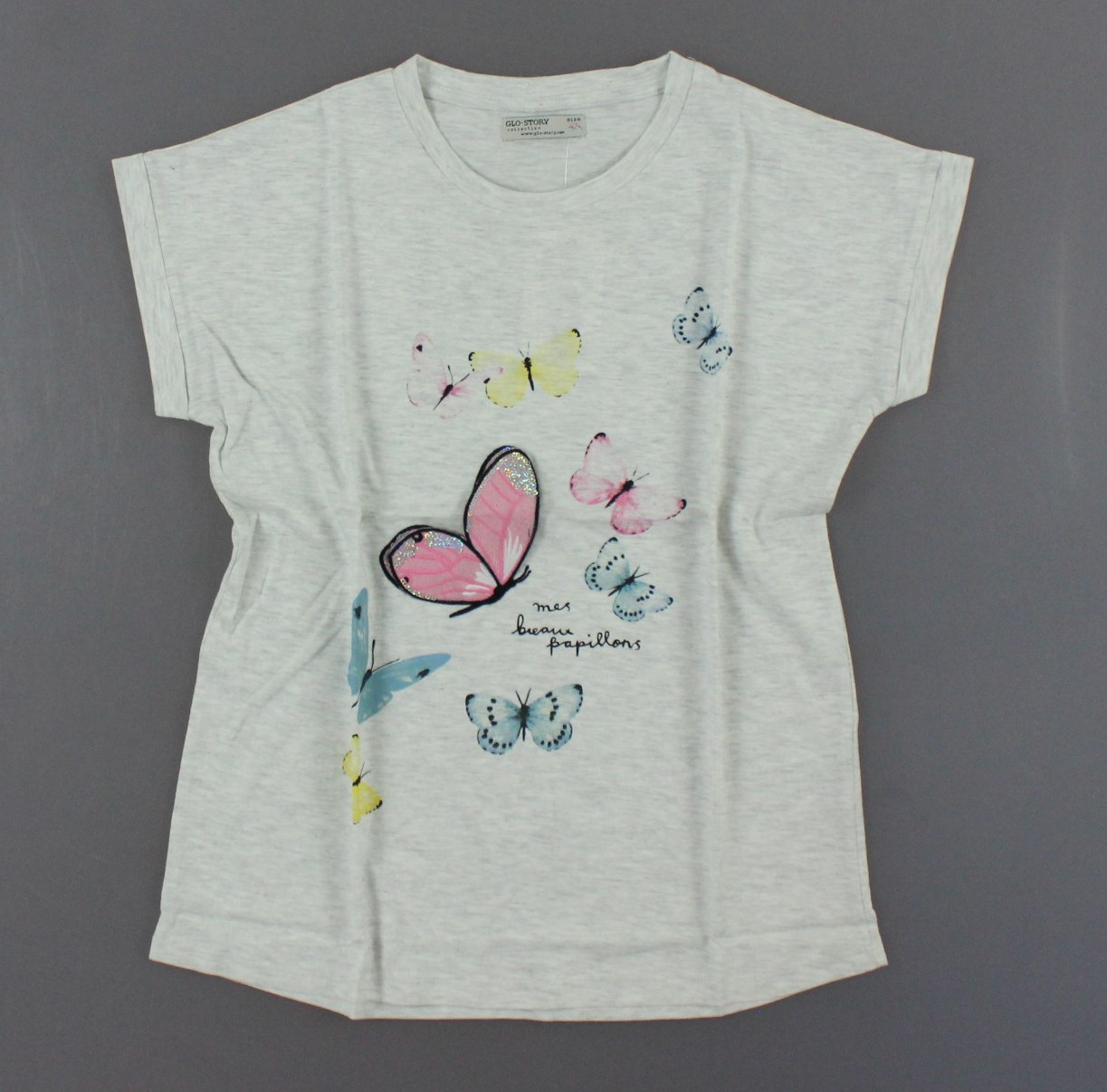 

Футболка для девочек Glo-Story, Артикул: GPO0461-серый (140 СМ)