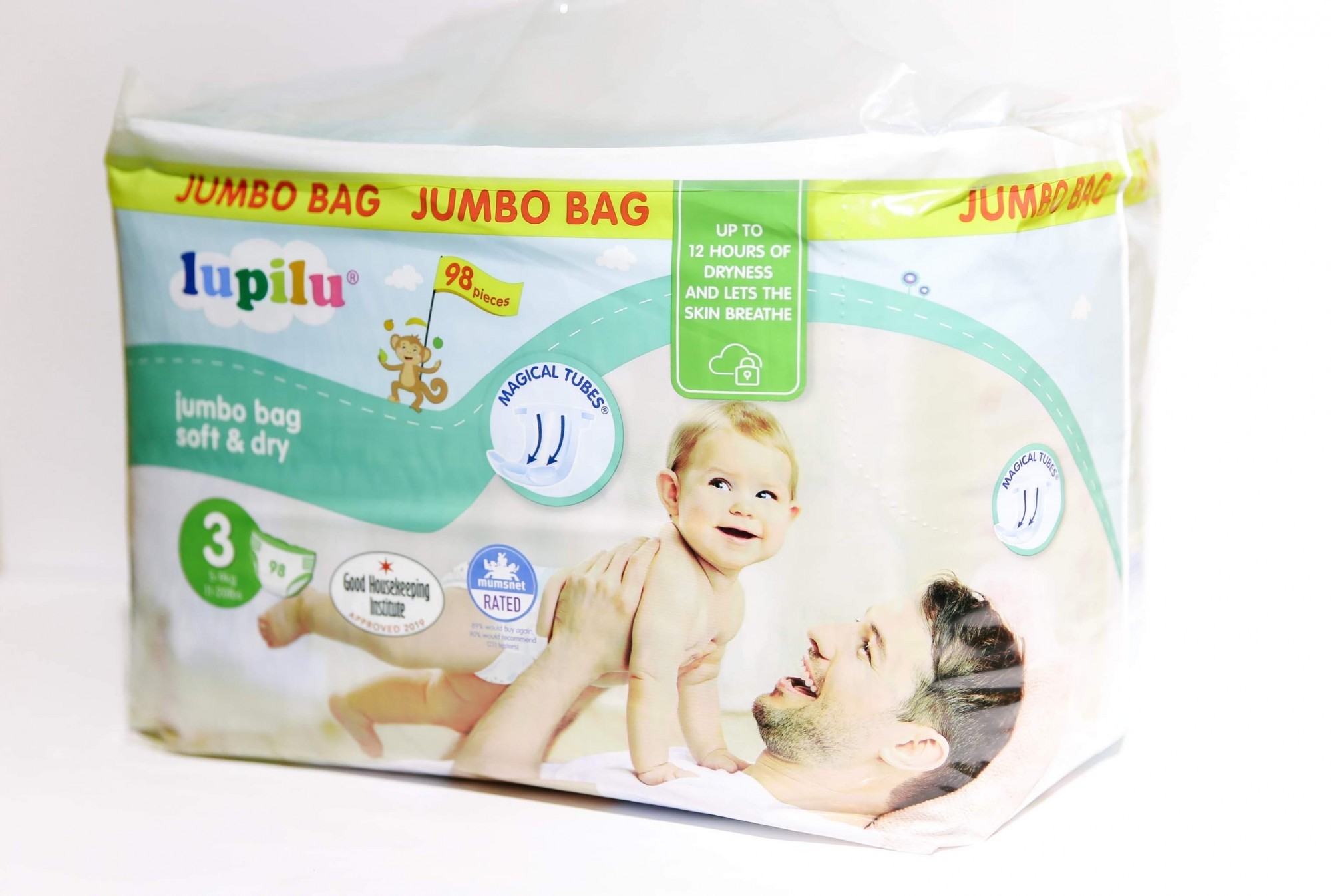 

Підгузки дитячі Lupilu soft&dry jumbo bag 3 розмір, 5-9 кг, 98 штуки