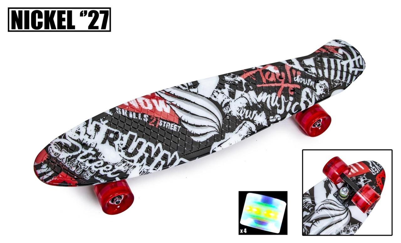 

Penny Board Nickel 27" "Street" светящиеся колеса безопасный пени борд пени борд яркий дизайн