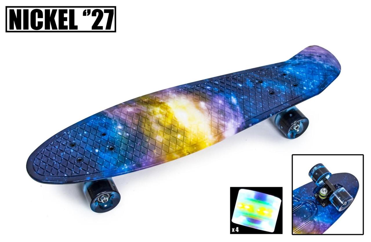 

Penny Board Nickel 27" "Universe" светящиеся колеса пени борд до 90 кг супер прочный пениборд