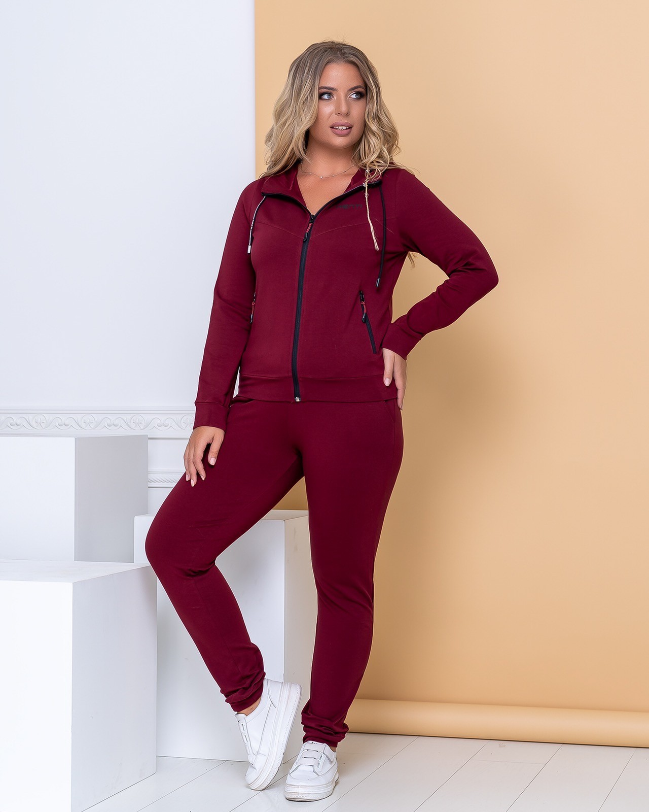

Женский спортивный костюм осень-весна KENTI 20-0112 Бордо 5XL(58)