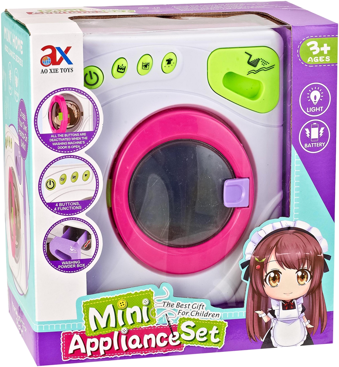 

Стиральная машинка игрушечная Ao Xie Toys со светом и звуком (6910010069468)