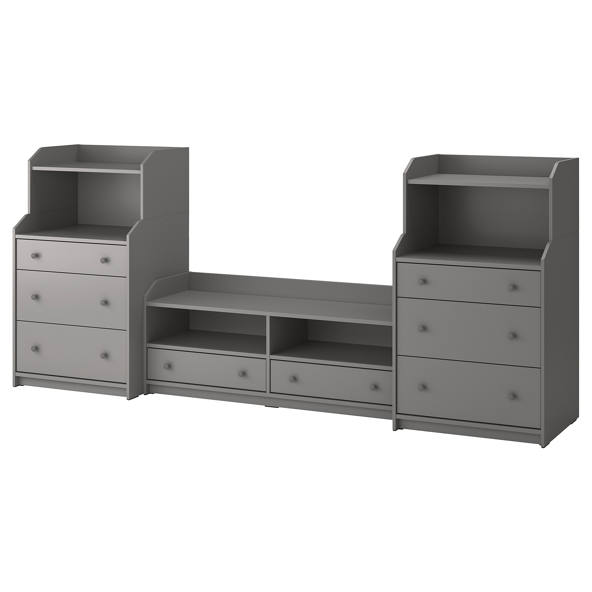 

Комбинация ТВ / книжного шкафа IKEA ХАУГА серый 793.884.37
