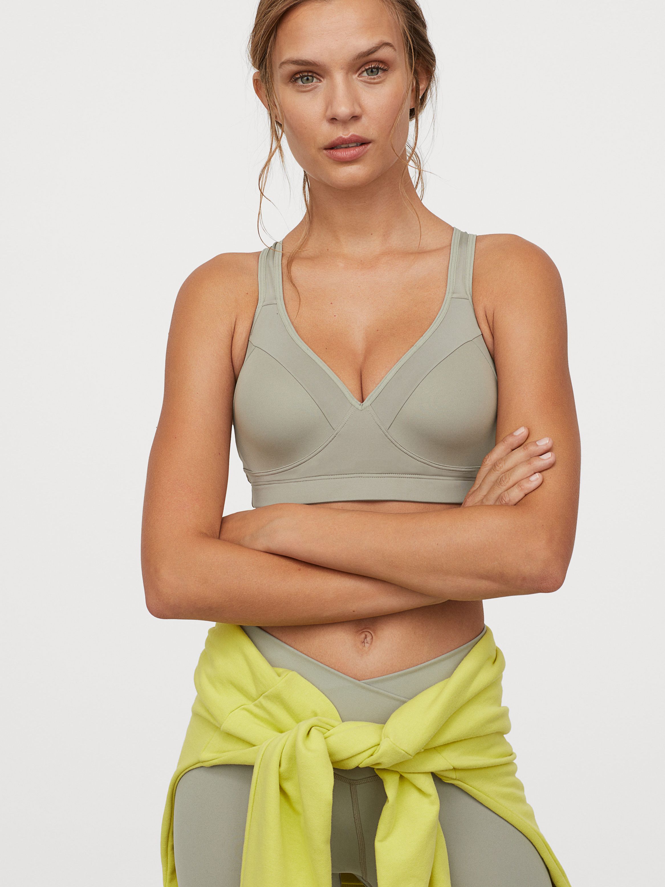 

Спортивный топ H&M 06-0741040-003 L Оливковый (СА2000001849057)