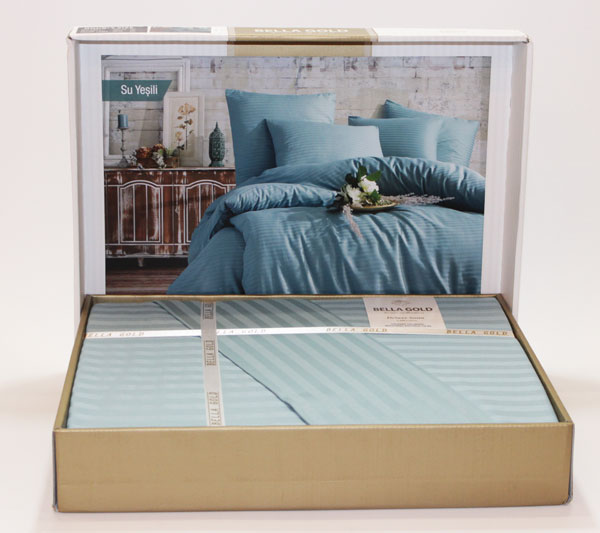 

Постельноее белье Bella Gold Deluxe Saten Su Yesili евро