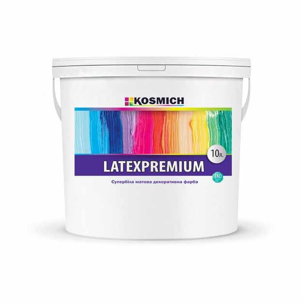 

Супер белая матовая декоративная краска KOSMICH Latexpremium silikon basis (10 л)