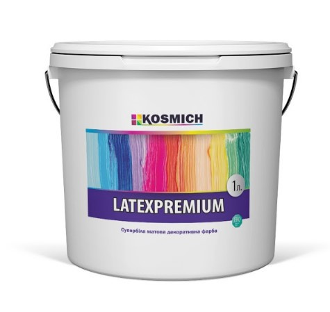

Супер белая водоэмульсионная акриловая краска KOSMICH Latexpremium silikon basis (1 л)