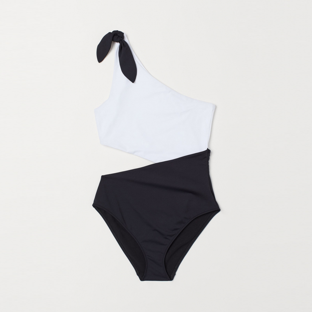 

Купальник слитный женский H&M 07878610 36 Черный/Белый