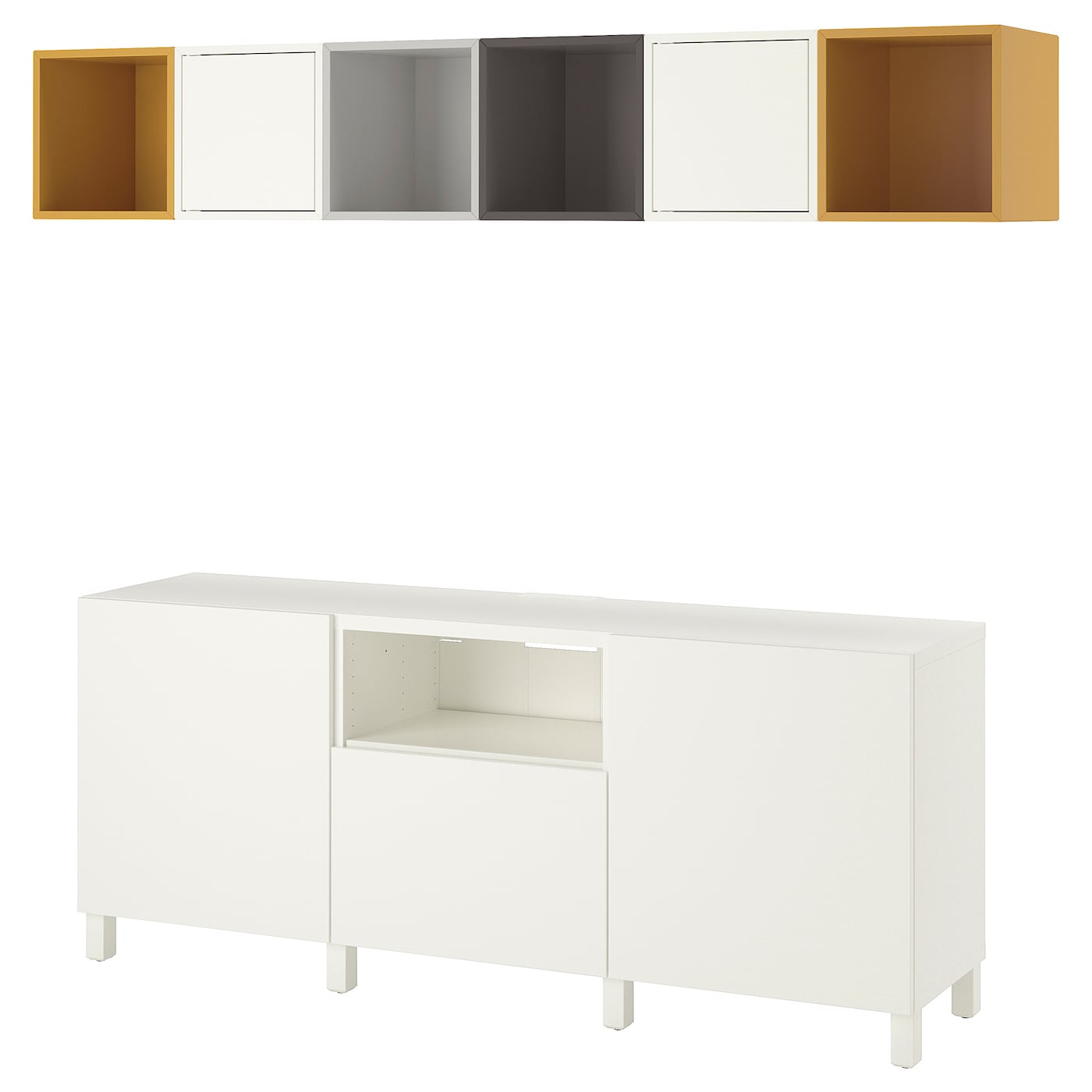 

Комбинация для ТВ IKEA БЕСТО / ЭКЕТ белый светло-серый/темно-серый 392.868.41