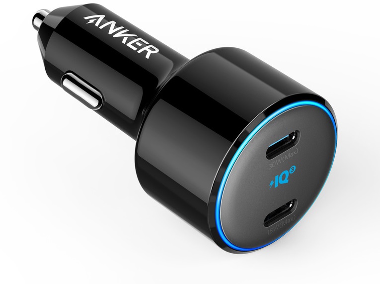 

Автомобільний зарядний пристрій Anker PowerDrive+ III Duo - 30W 2xPD+18W Power IQ Black