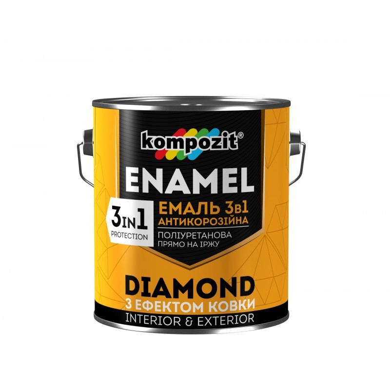 

Эмаль антикоррозионная Kompozit 3 в 1 DIAMOND бронза 0,65 л