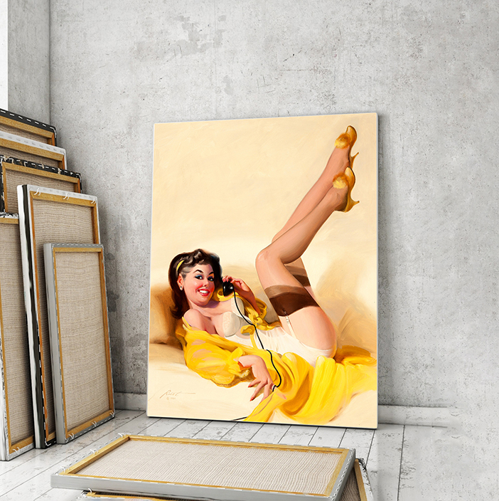 

Модульная картина Artel «Очаровательная брюнетка говорит по телефону. Дональд Раст» 120x80 см