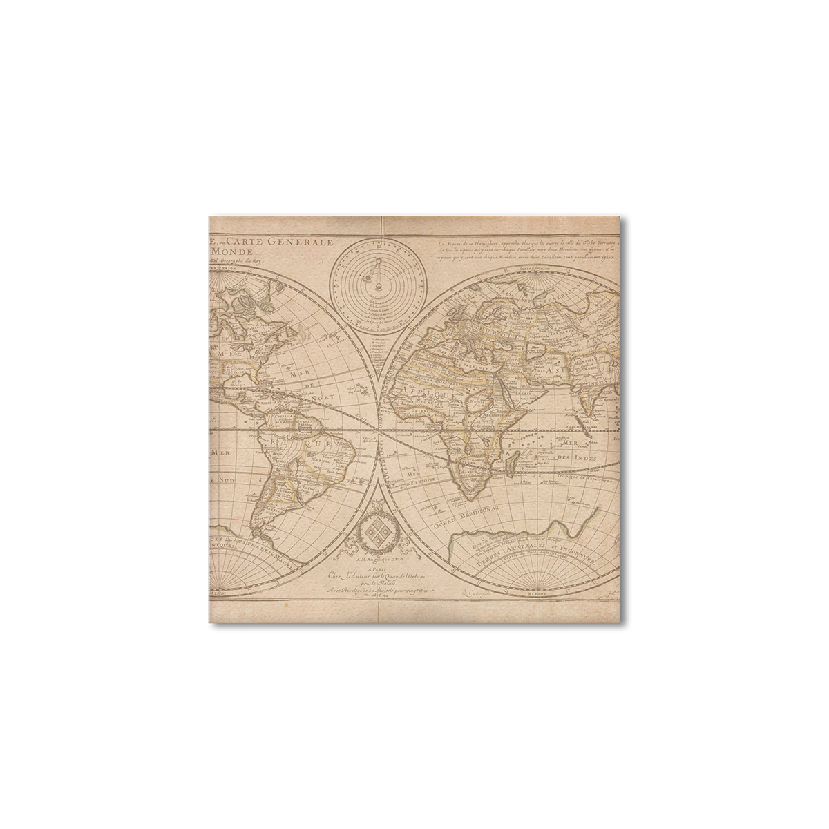 

Винтажная карта Artel «Старинная карта мира» 90x90 см