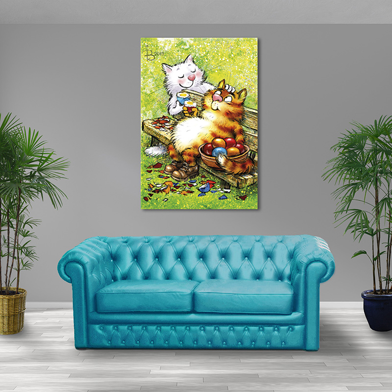 

Модульная картина Artel «Пасхальные коты» 90x60 см