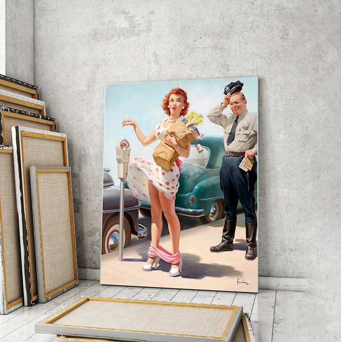 

Модульная картина Artel «Полицейский и девушка в развивающемся платье. Арт Фрам» 60х40 см