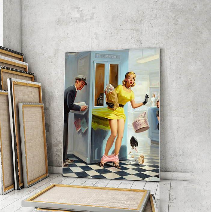 

Модульная картина Artel «Юбка зацепилась за телефонную будку. Арт Фрам» 90x60 см