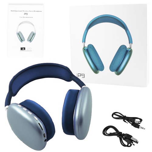 

Беспроводные наушники Wireless Max P9 накладные синие 8171