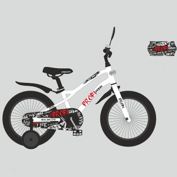 

Велосипед детский 2-х кол. 18д. PROF1 Y18251 Urban (white)