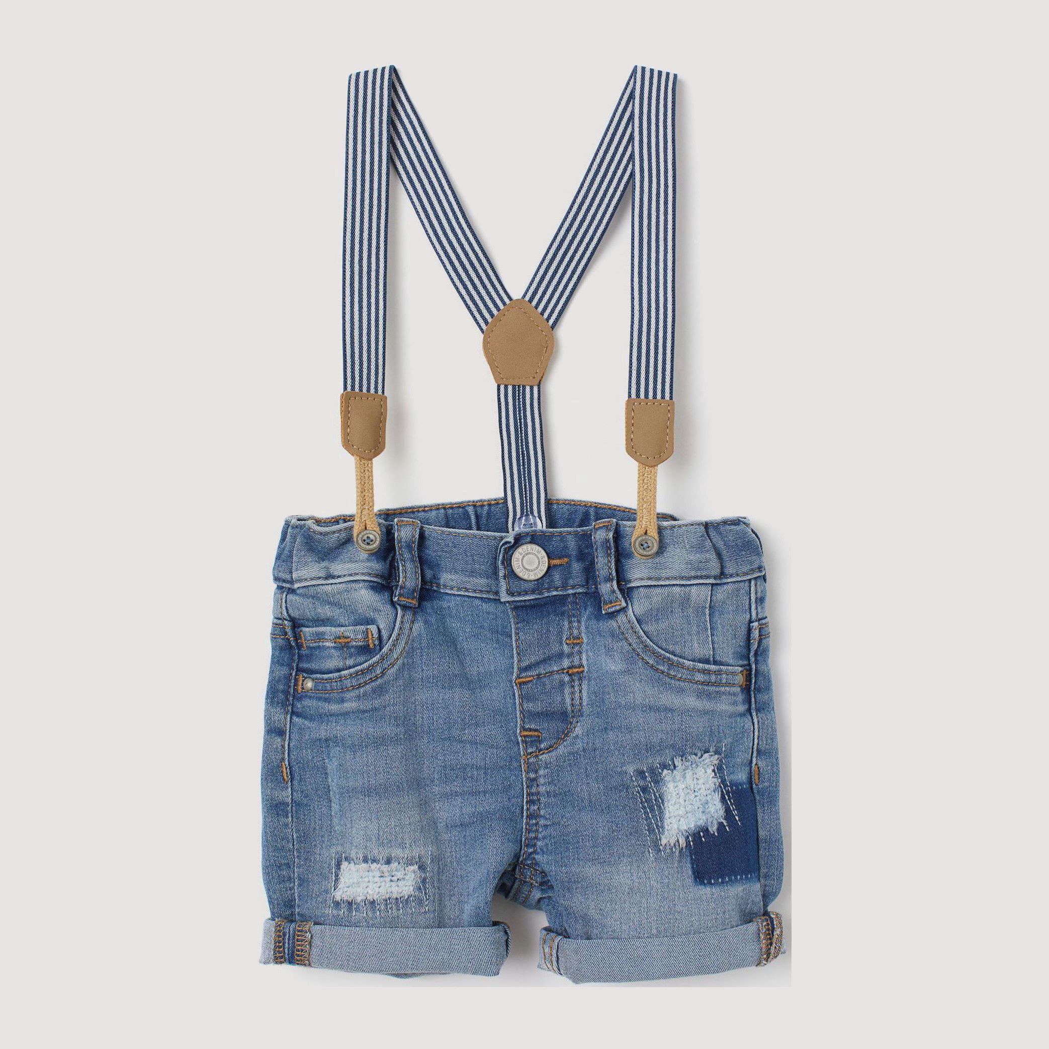 

Шорты джинсовые на подтяжках H&M 706-6934869 68 см Голубые