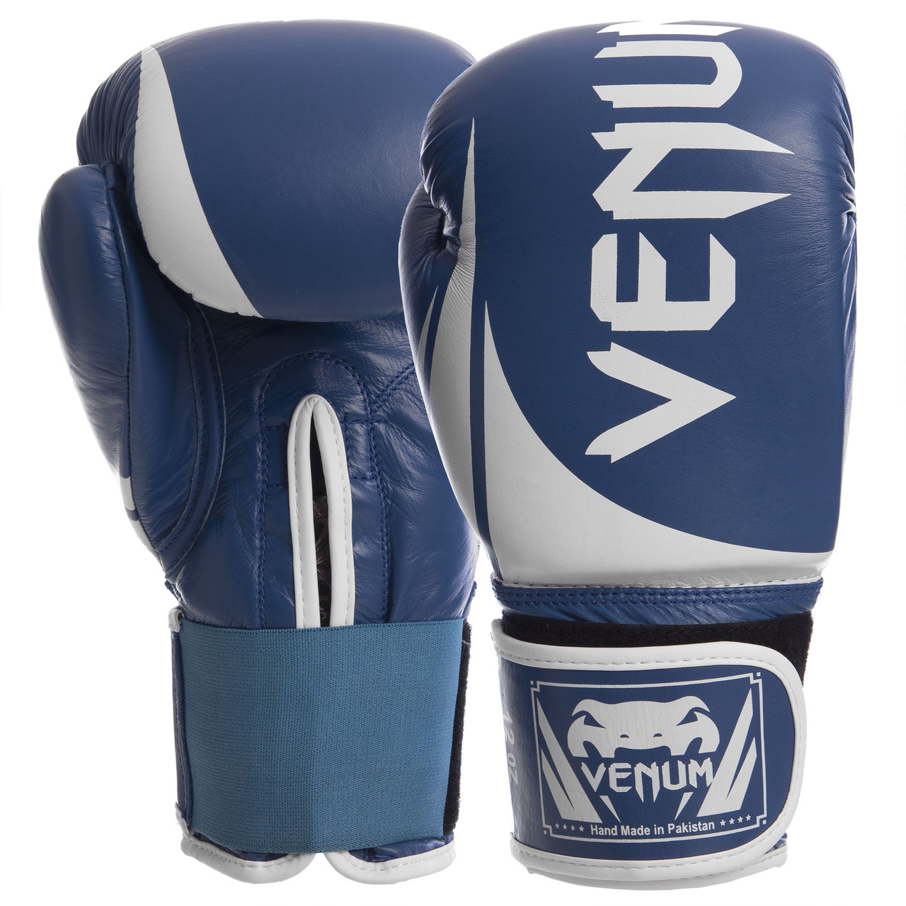 

Перчатки для бокса и единоборств кожаные Venum CHALLENGER Heroe BO-5245 Blue-White 10 унций