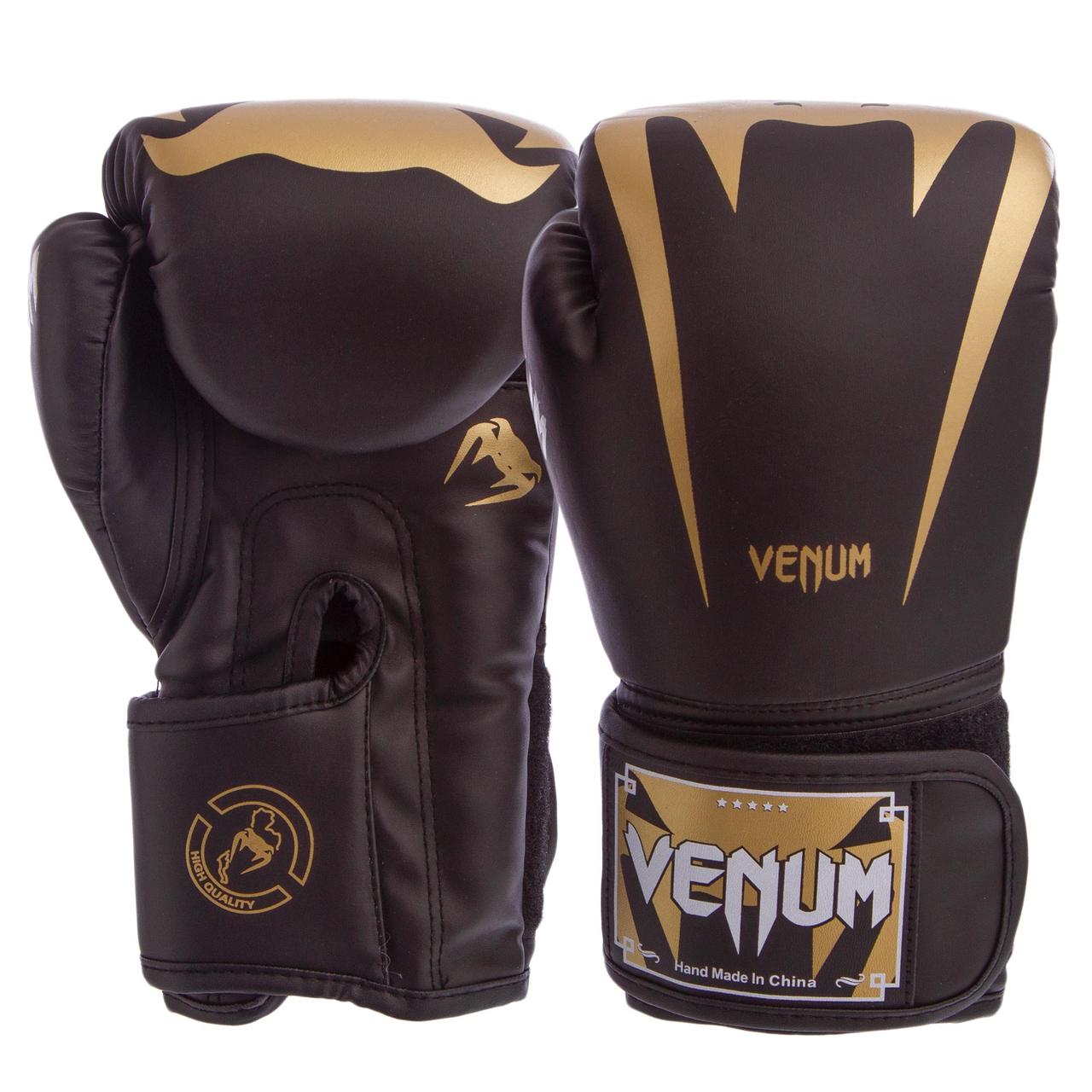 

Перчатки для бокса и единоборств VENUM Heroe 8349 Black-Gold 12 унций