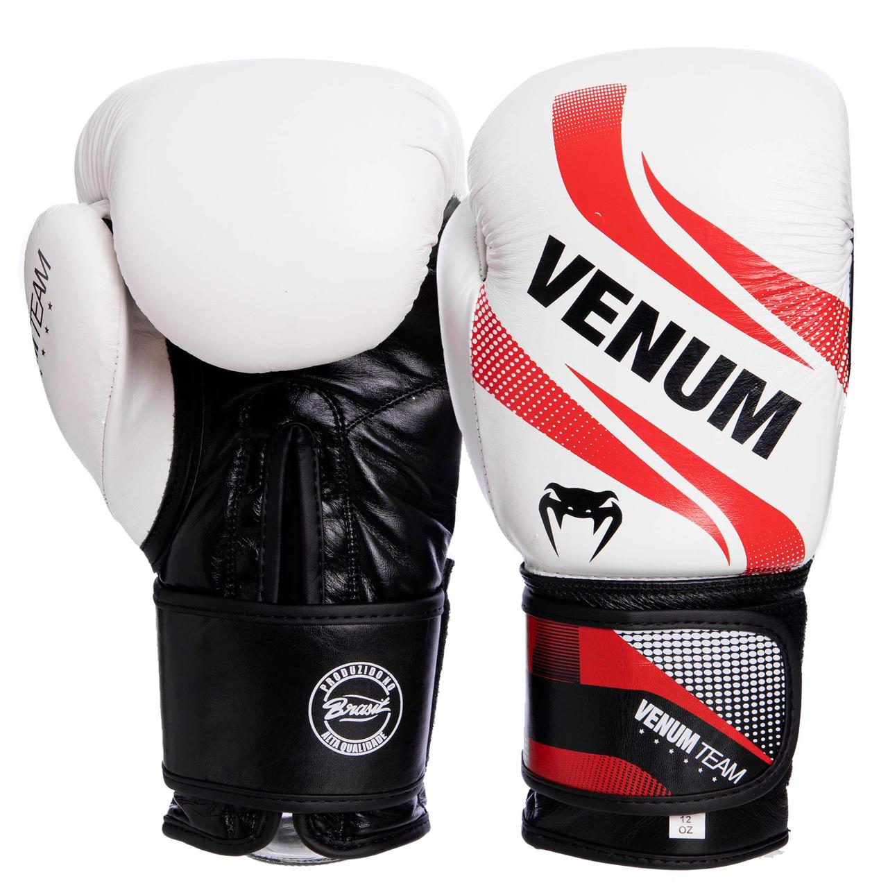 

Перчатки для бокса и единоборств кожаные Venum COMMANDO Heroe VL-2040 White-Black-Red 14 унций