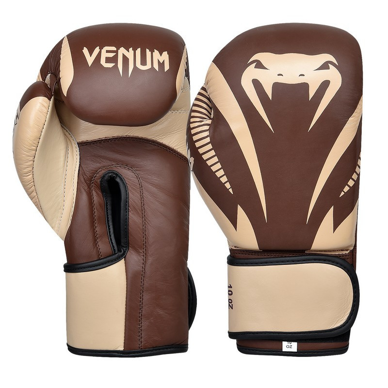 

Перчатки для бокса и единоборств Venum IMPACT CLASSIC Heroe кожаные 8316 Brown 10 унций