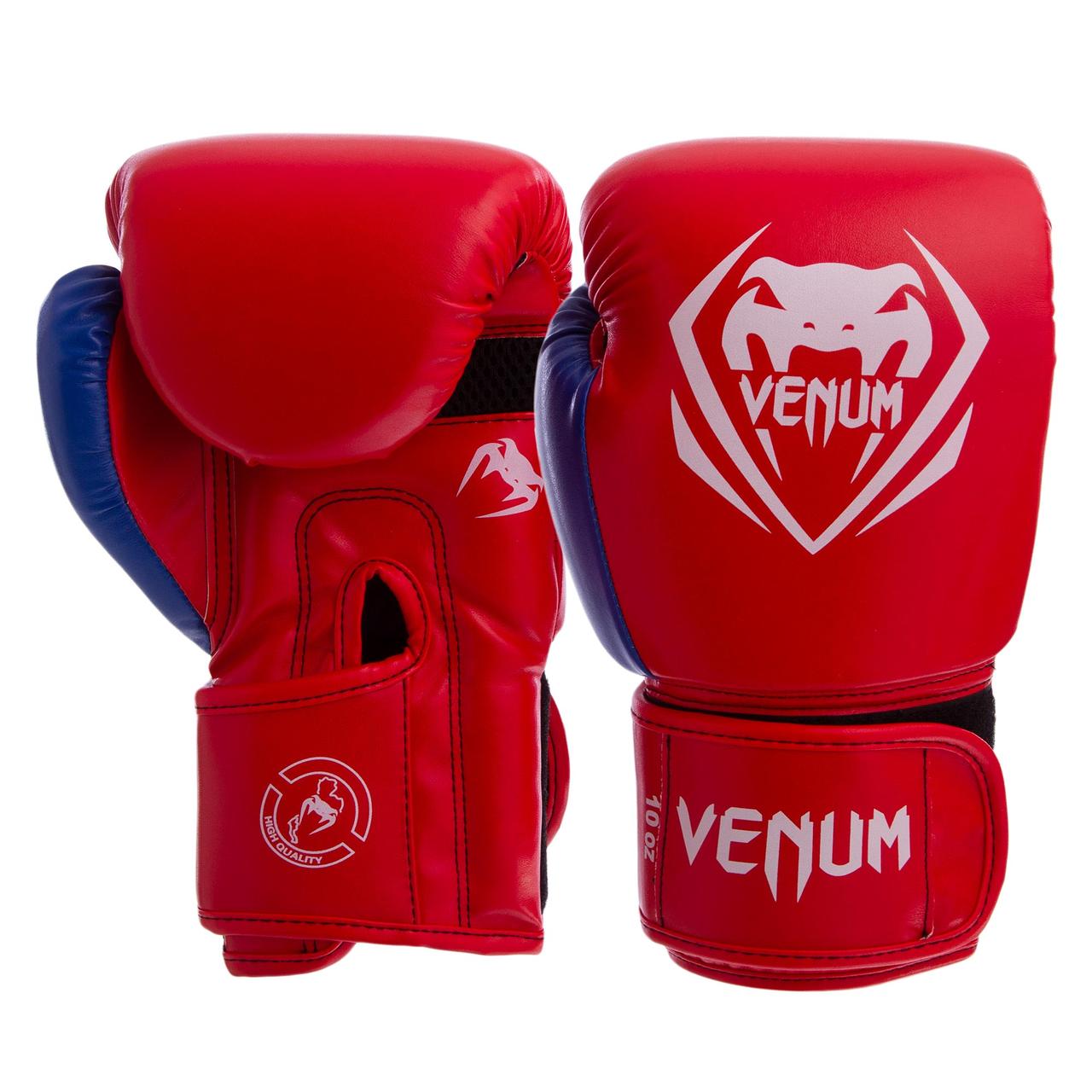 

Перчатки боксерские на липучке Venum Heroe 8351 красный-синий 8oz