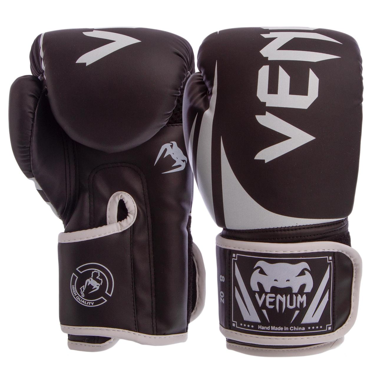 

Перчатки для бокса и единоборств Venum Heroe PU 8352 Black-White 12 унций