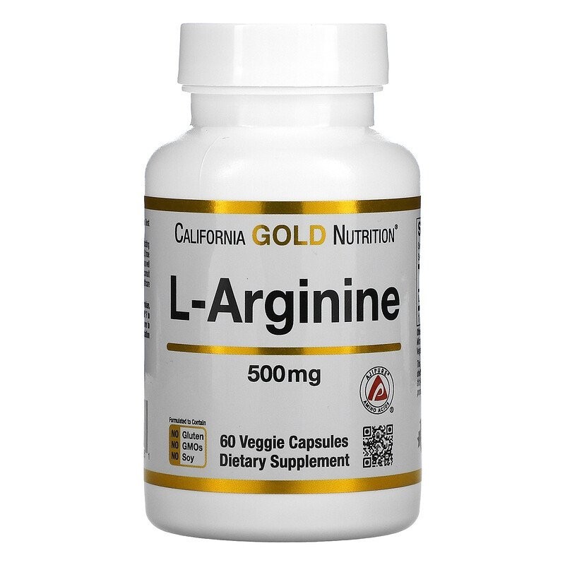 

Аминокислота California Gold Nutrition L-аргинин 500 мг 60 капсул